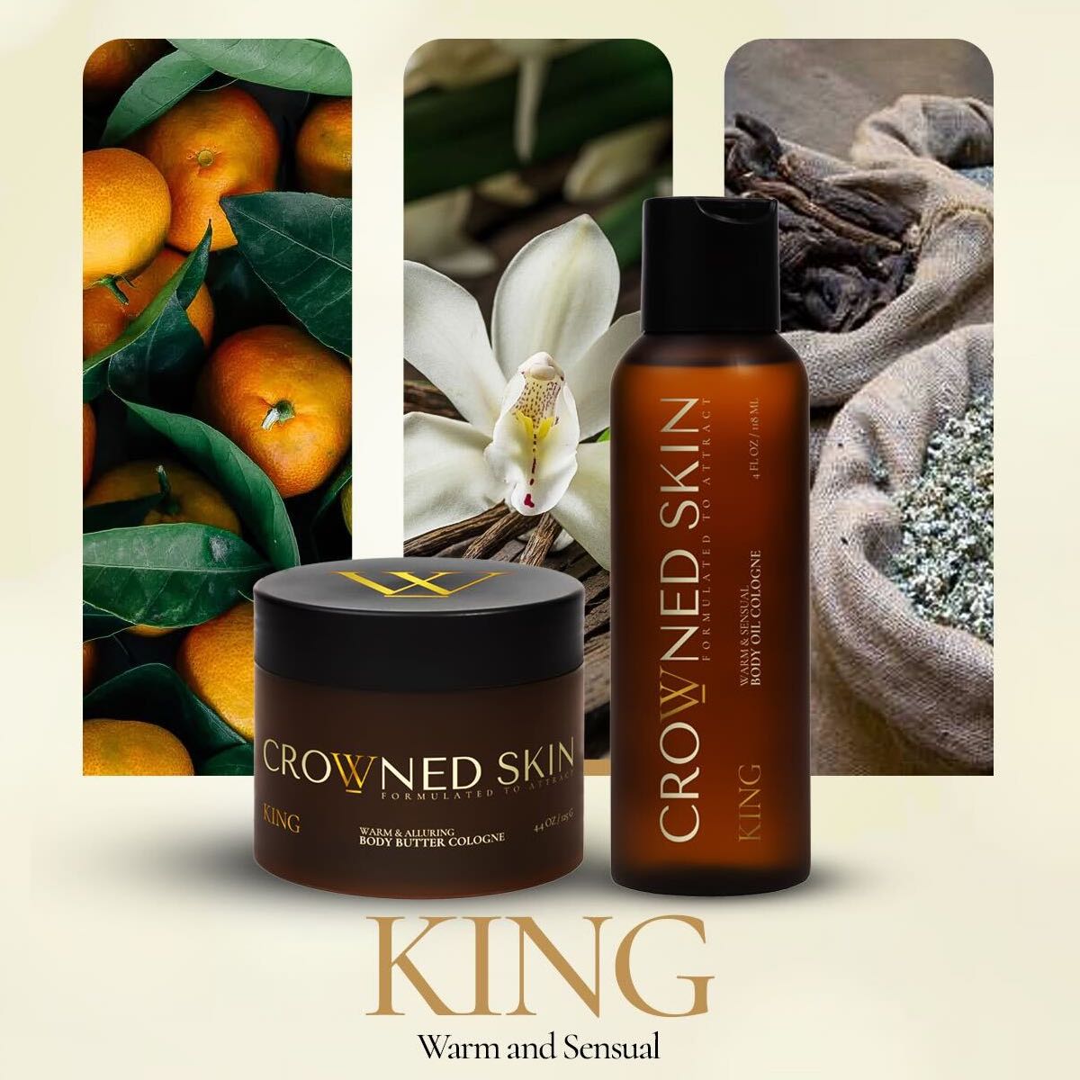 Crowned Skin King Signature - Body Butter Cologne and Cologne-Infused Body Wash King Signature - Body Butter Cologne and Cologne-Infused Body Wash
