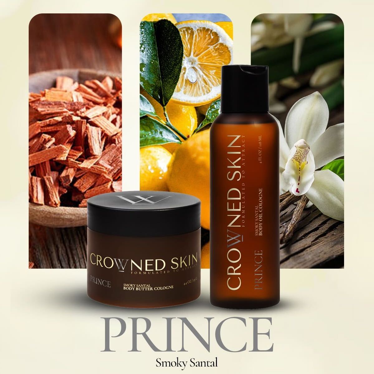 Crowned Skin Prince Body Butter Cologne - Smoky Santal Prince Body Butter Cologne - Smoky Santal