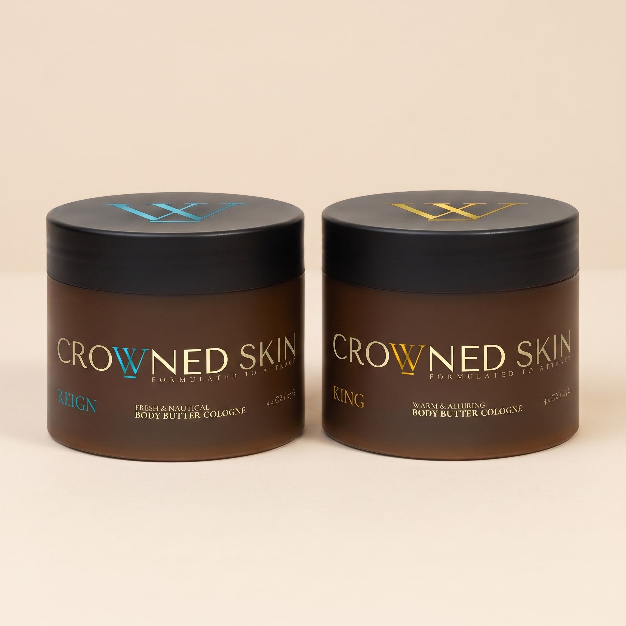 Crowned Skin Reign & King Body Butter Duo - 2 Full-Size Jars (Bundle Deal) Reign & King Body Butter Duo - 2 Full-Size Jars (Bundle Deal)